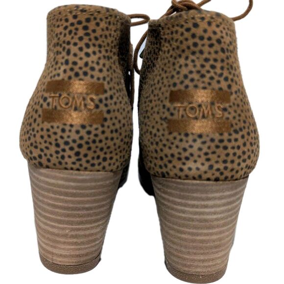 Toms Womens 8.5 Shoes Kala Wedge Bootie Ortholite Tan Mini Cheetah Suede NEW NWT - Picture 6 of 14